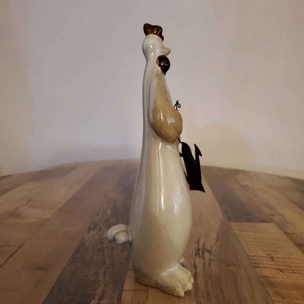 Ceramic Rooster chicken figurine farmhouse country primitive garden home decor - Picture 4 of 16